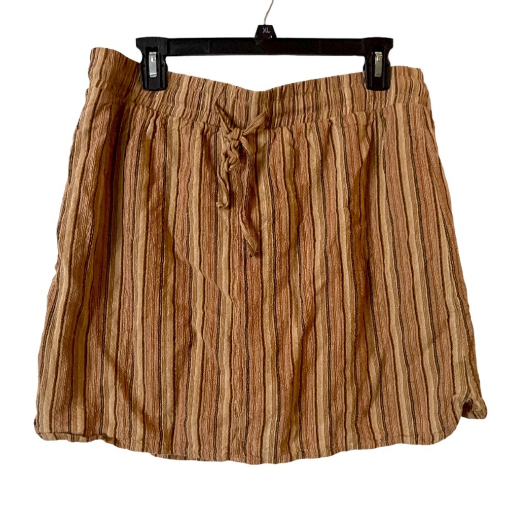 Royalty For Me Rust Orange Linen‎ Elastic Waist Skort L